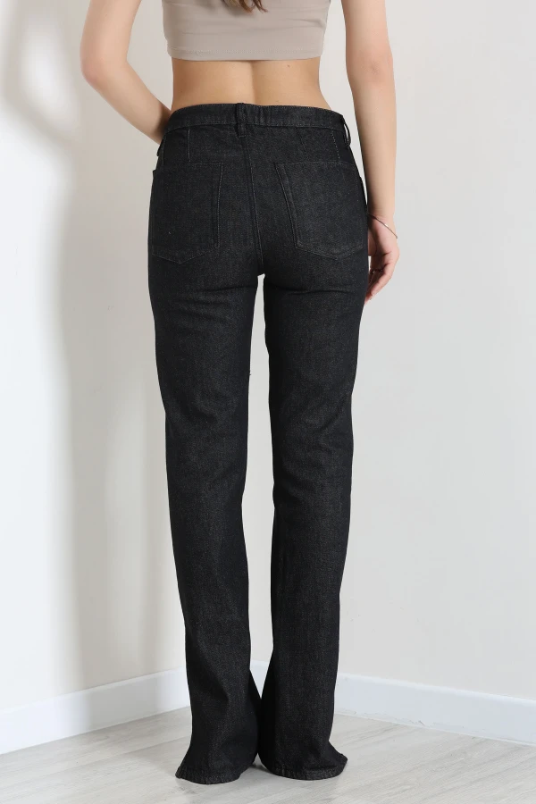Paça Yırtmaçlı Straight Kot Pantolon Antrasit 8