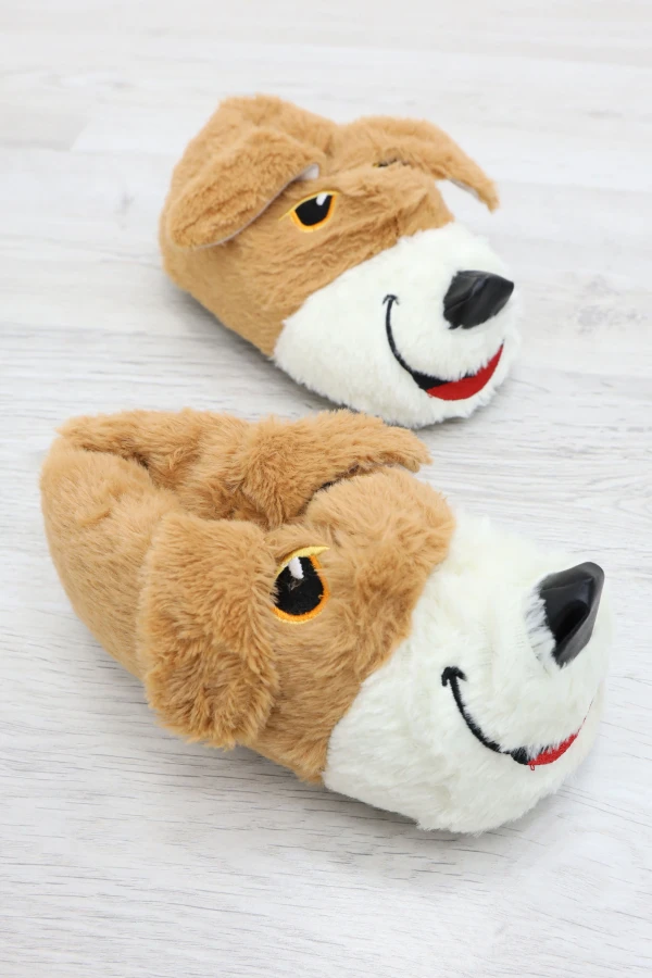 Çocuk Camel Ev Panduf Sıcak Kaymaz Peluş Taban 5