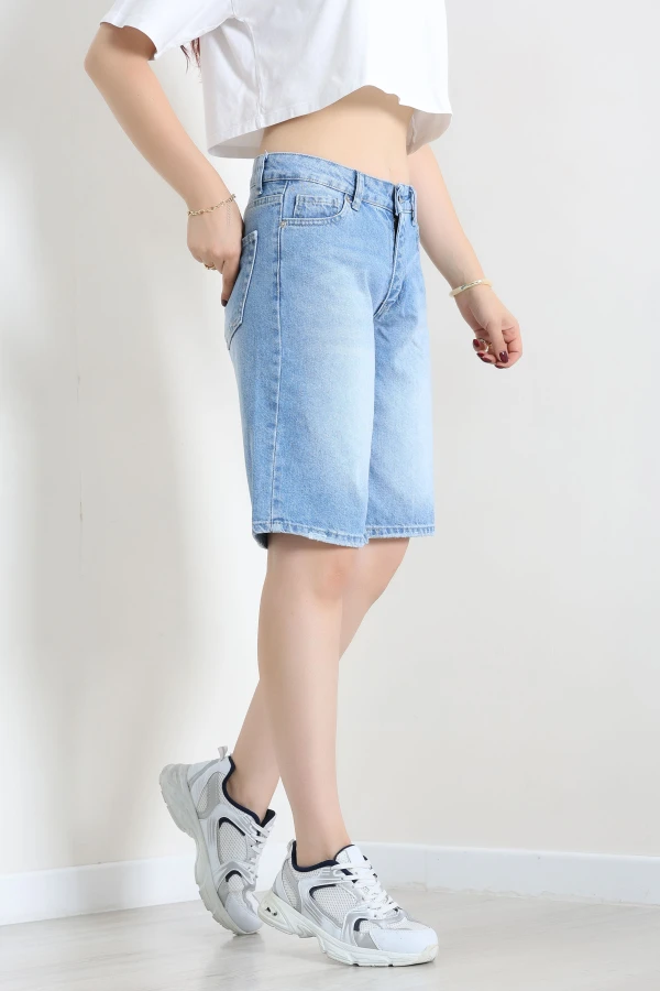 Denim Şort Ortamavi 5