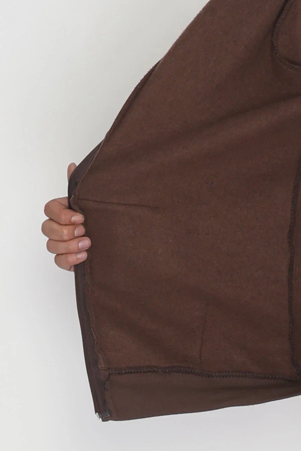 3 İplik Şardonlu Oversize  Erkek Sweat Kahve 2