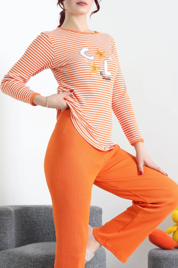 Kaşkorse Pijama Takımı Turuncu 6