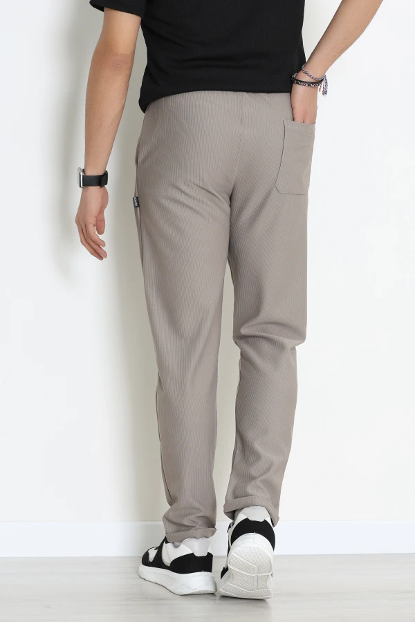 Erkek Vizon Beli Lastikli Jogger Eşofman Altı Rahat Kalıp 8