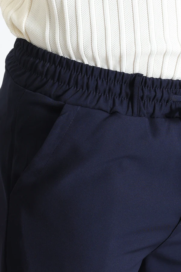 Erkek Lacivert Baggy Fit Bel Lastikli Rahat Kesim Pantolon 7