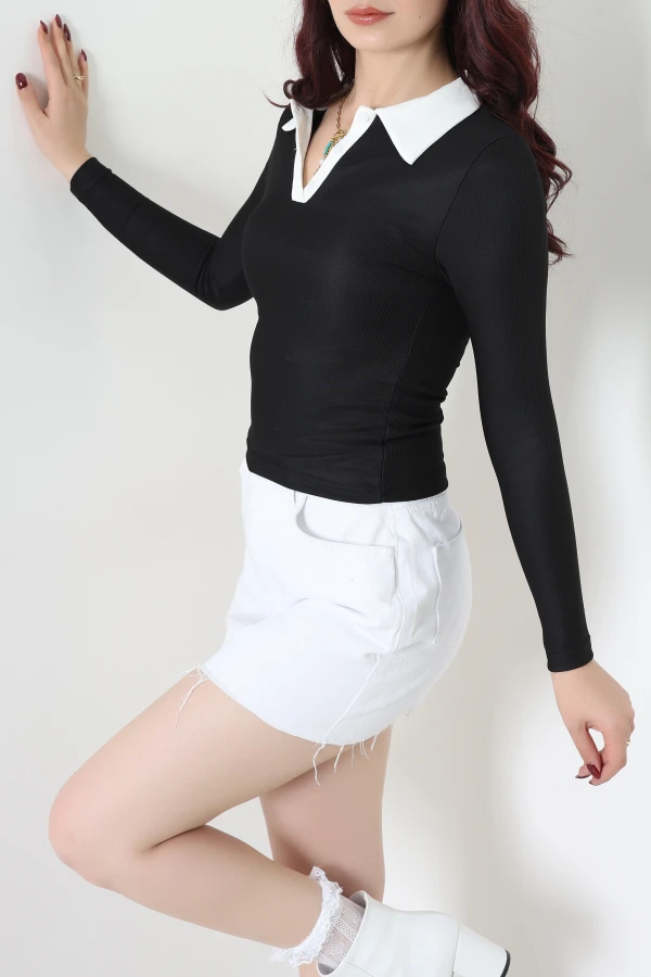 Polo Yaka Ottomon Body Siyah 5