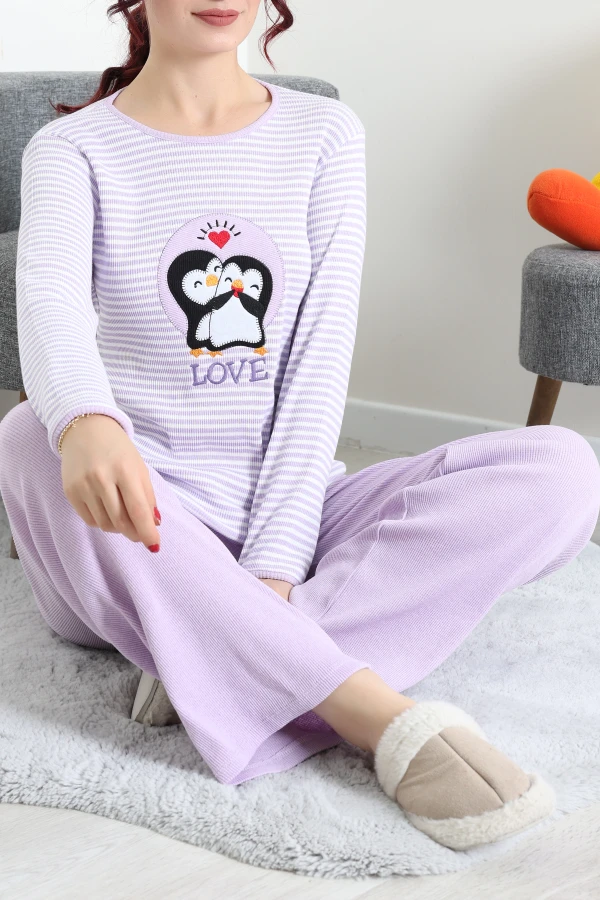 Kaşkorse Pijama Takımı Lila 7