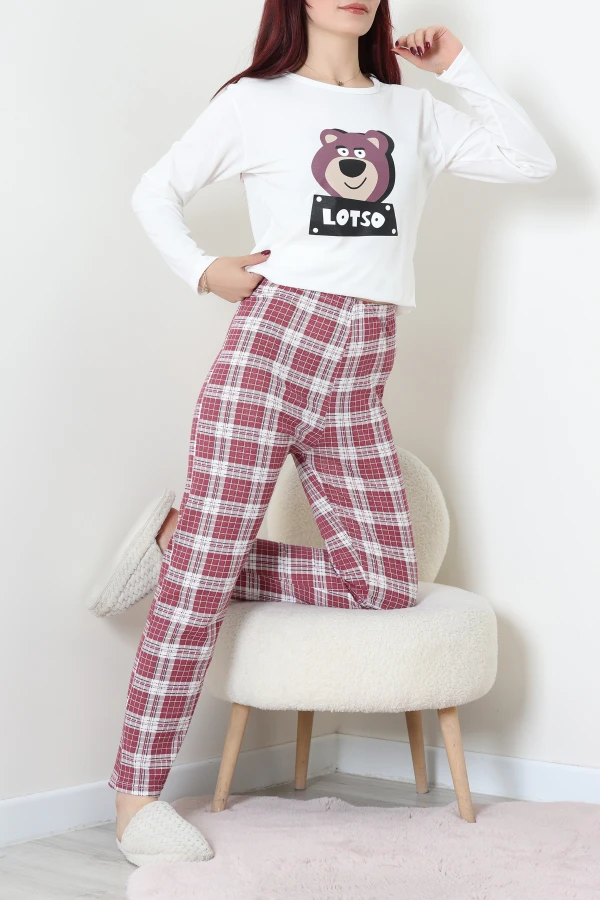 Süprem Baskılı Pijama Takımı Beyazekose 5