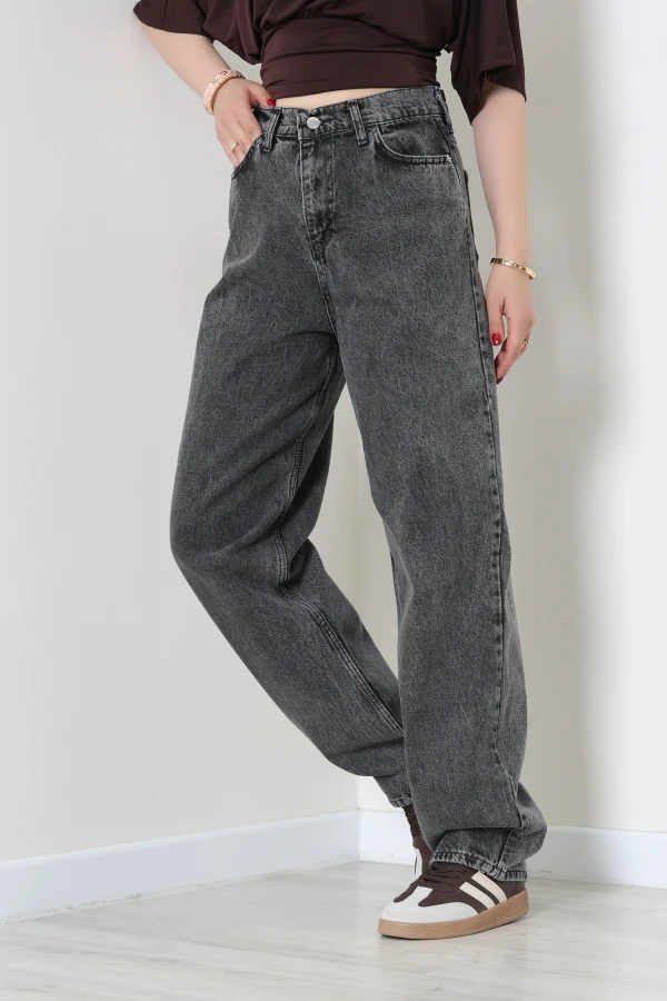 Tokalı Baggy Kot Pantolon Açıkfüme 5