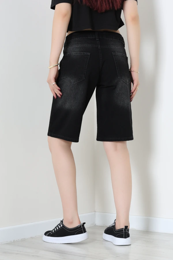 Denim Şort Koyufüme 7