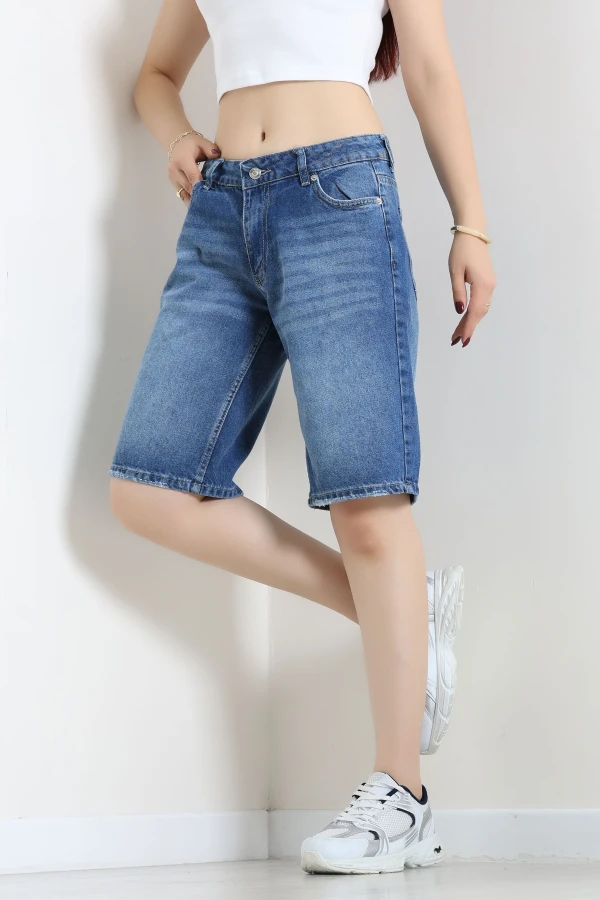 Denim Şort Koyumavi 6
