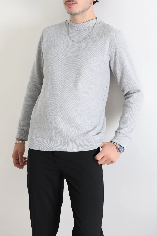 Selanik Yarım Boğazlı Erkek Sweat Gri 3