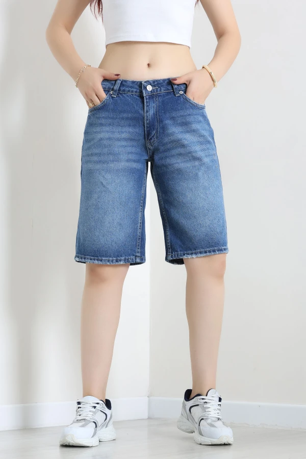 Denim Şort Koyumavi 2
