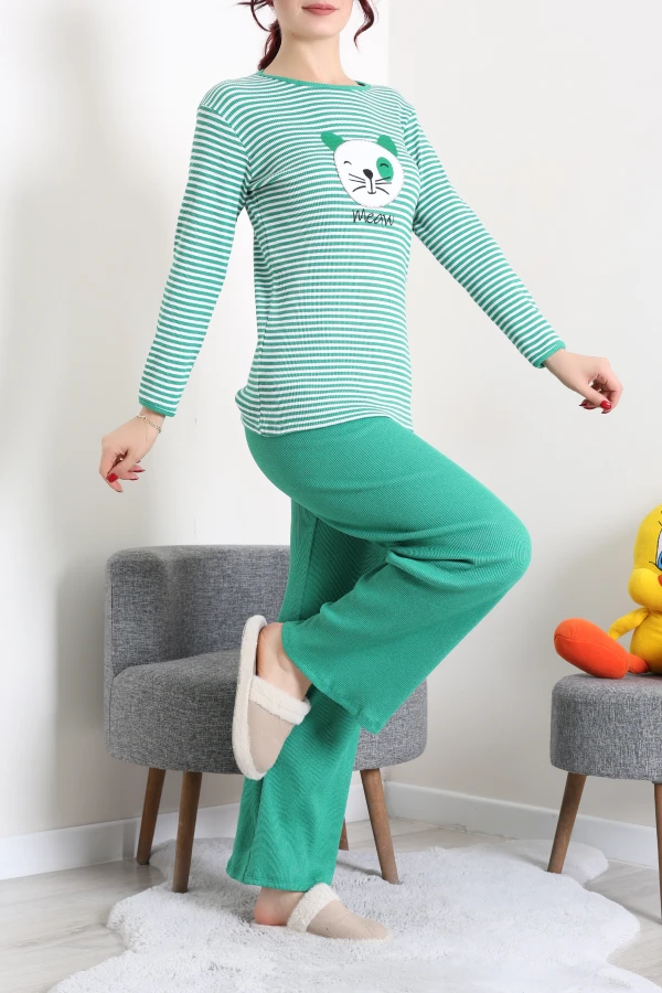Kaşkorse Pijama Takımı Yeşil 5