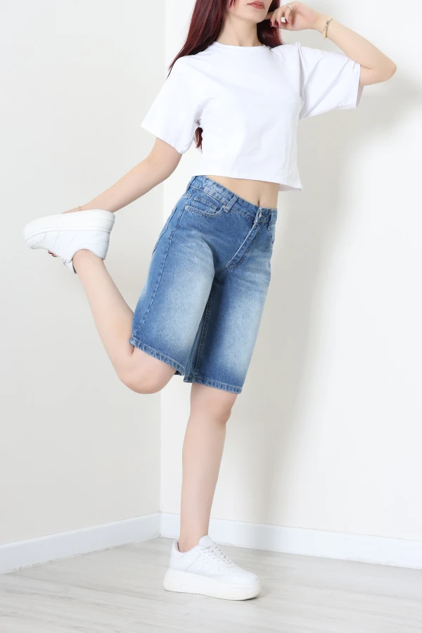 Denim Şort Mavi 6