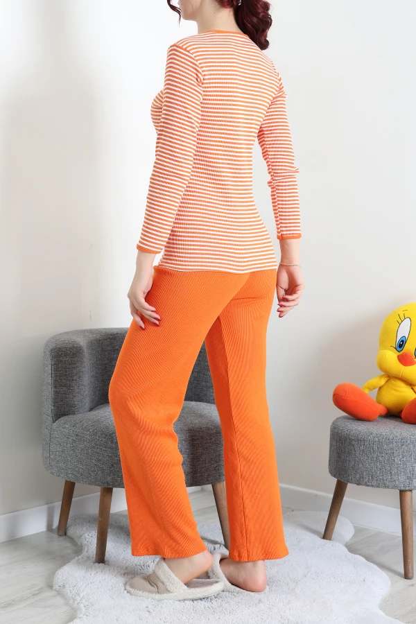 Kaşkorse Pijama Takımı Turuncu 8