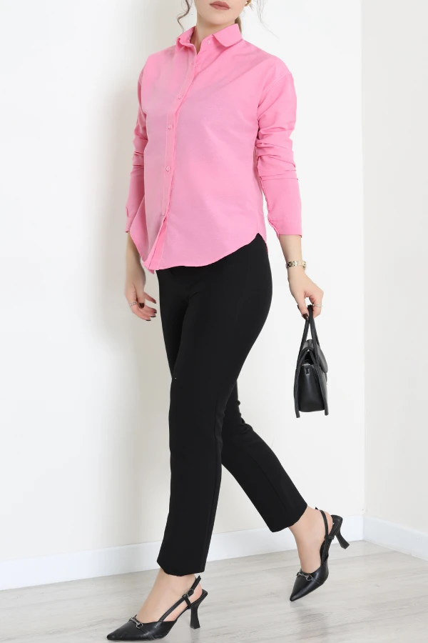 Terikoton Oversize Gömlek Pembe 6