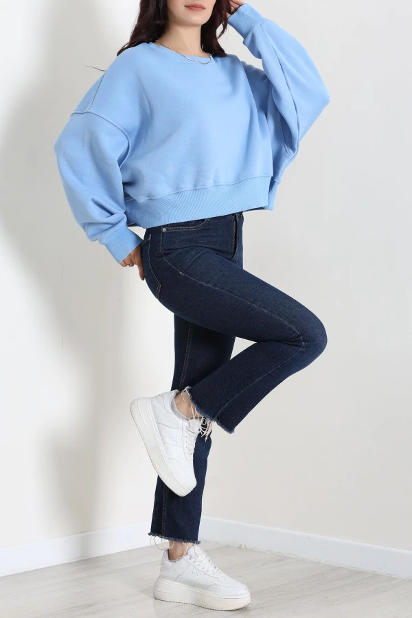 Oversize 3 İplik Şardonlu Sweat Bebemavi 5