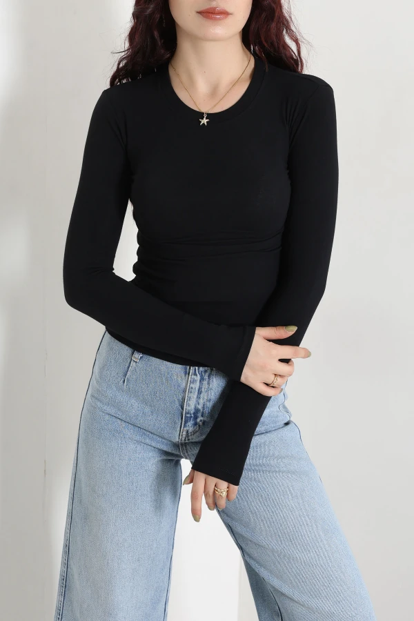 Penye Ribana Bisiklet Yaka Body Siyah 3