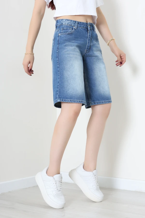 Denim Şort Mavi 5