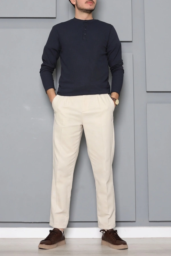 Fitilli Modal Henley Sweatshirt  Füme 6