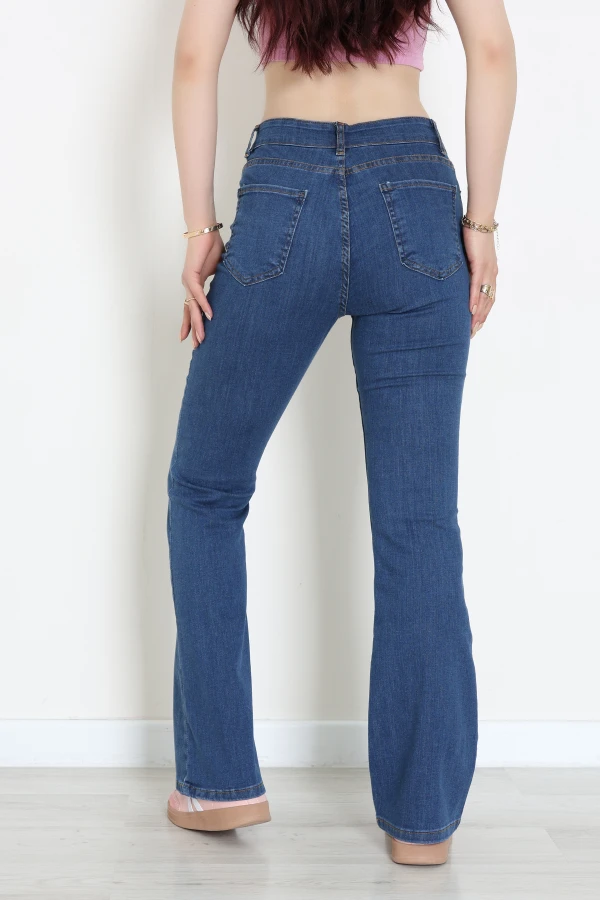 İspanyol Kot Pantolon Mavi 8