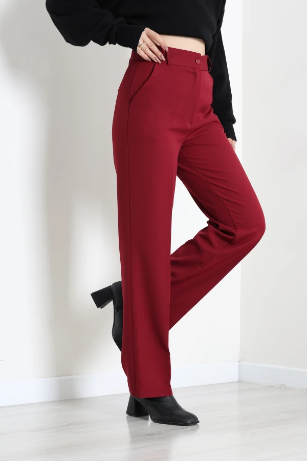 Dabıl Kumaş Pantolon Bordo 3