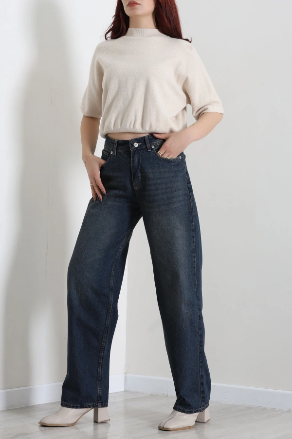 Kadın Tint Baggy Fit Yüksek Bel Kot Pantolon