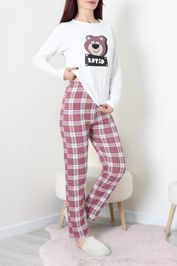 Süprem Baskılı Pijama Takımı Beyazekose 2