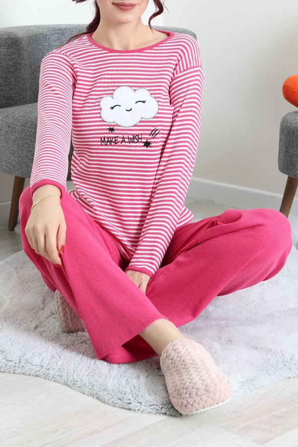 Kaşkorse Pijama Takımı Fuşya 4