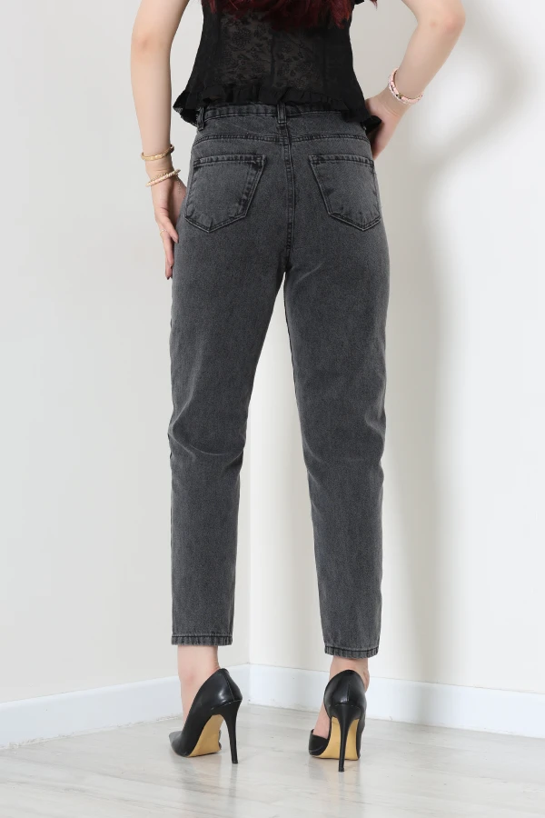 Nakışlı Mom Jean Füme 8