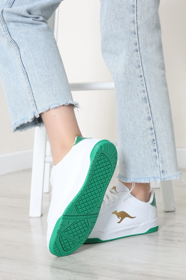 Kadın Beyaz Yeşil Günlük Spor Ayakkabı Rahat Tabanlı Sneaker Model 7