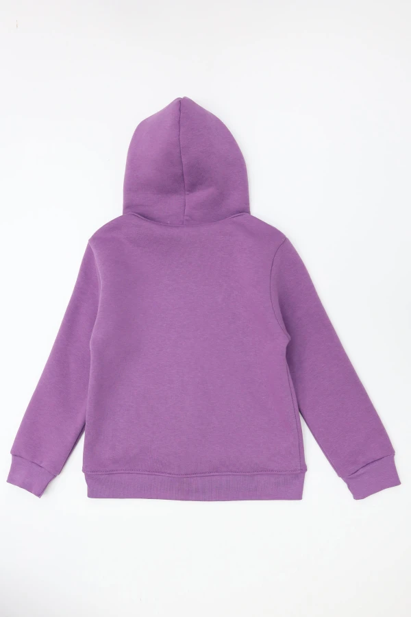 Çocuk Lila Fermuarlı Kapüşonlu İki İplik Sweat 7