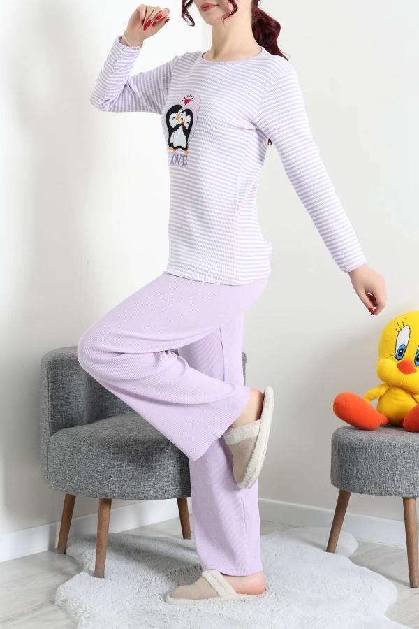 Kaşkorse Pijama Takımı Lila 5