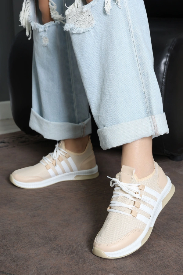 Kadın Beyaz Günlük Spor Ayakkabı Rahat Tabanlı Sneaker Model 2