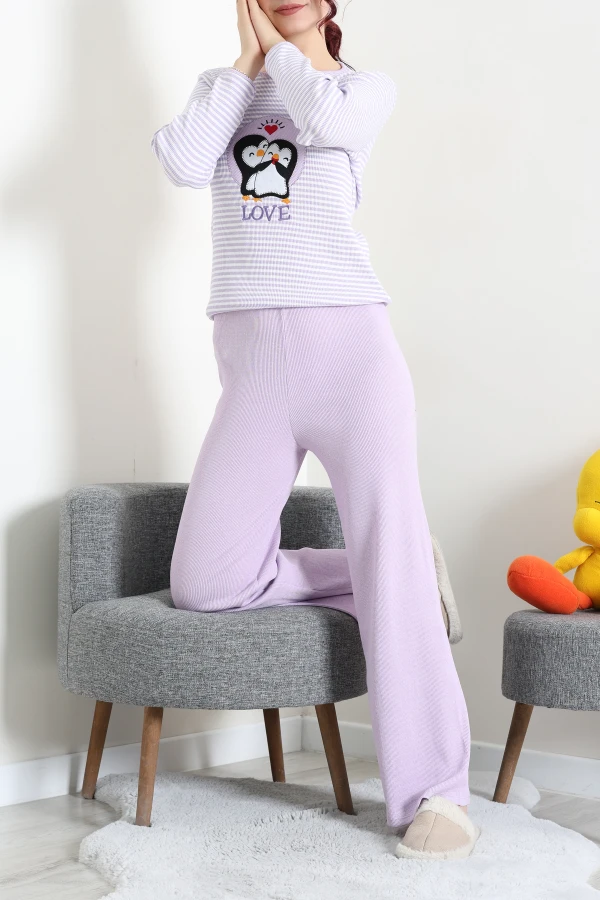 Kaşkorse Pijama Takımı Lila 6