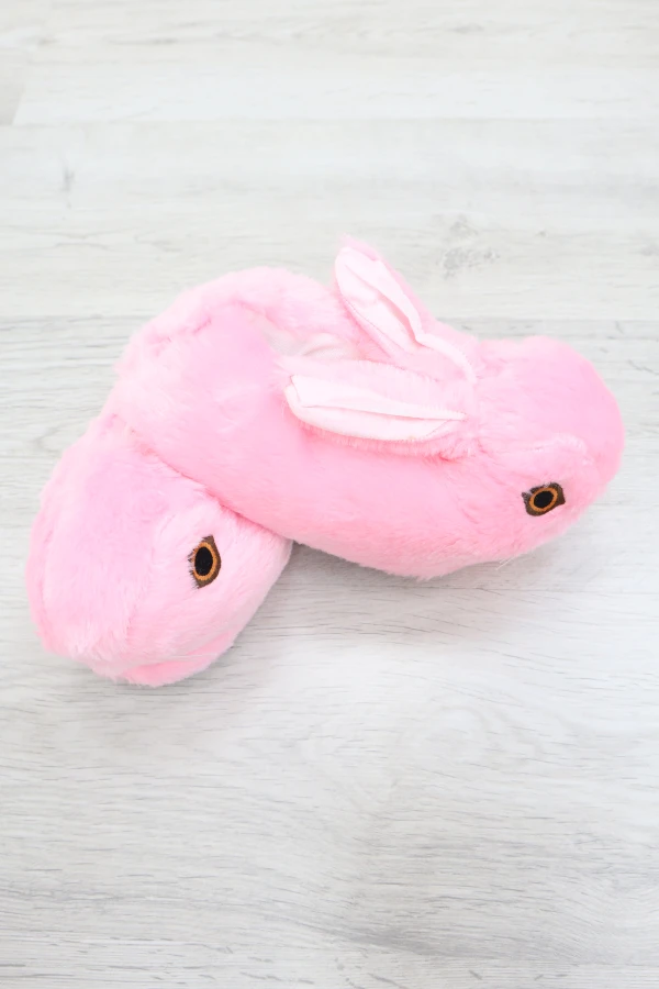 Çocuk Pembe Ev Panduf Sıcak Kaymaz Peluş Kışlık Terlik 4