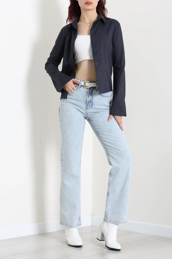 Poplin Kumaş Fit Gömlek Koyulaci 4