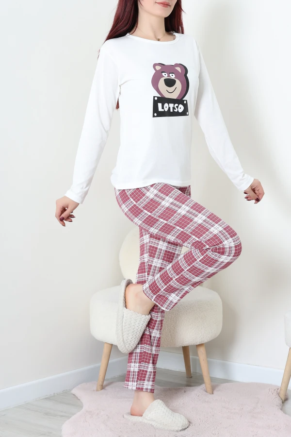 Süprem Baskılı Pijama Takımı Beyazekose 4