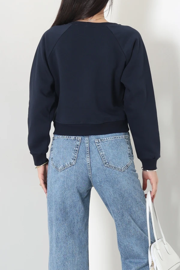 Bisiklet Yaka 3 İplik Sweat Lacivert 8