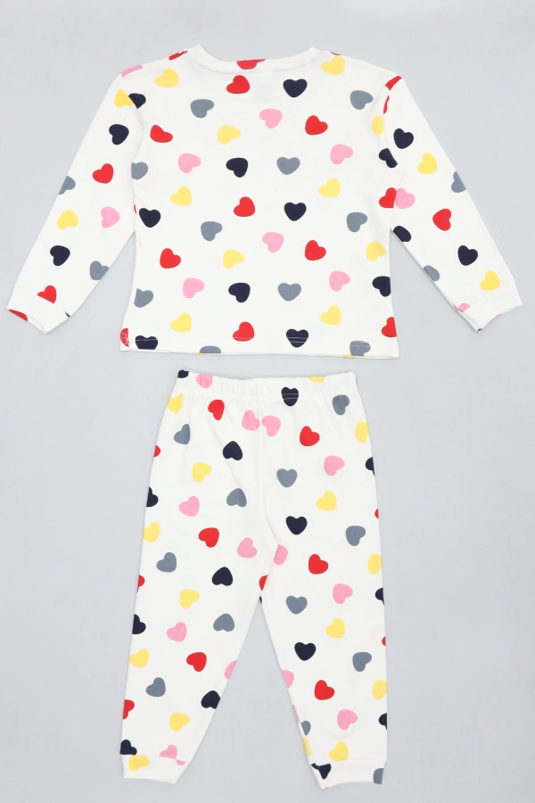 Kız Çocuk Pijama Takımı Beyazkalpli 4