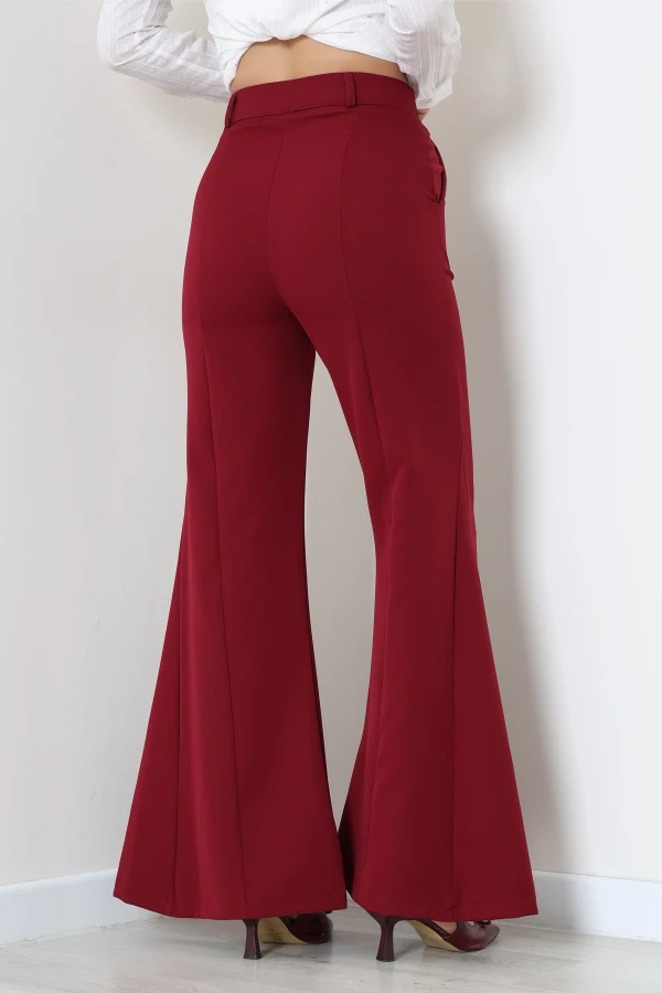 Dabıl İspanyol Paça Pantolon Bordo 7