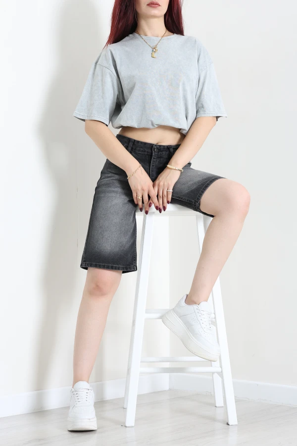Denim Şort Füme 4