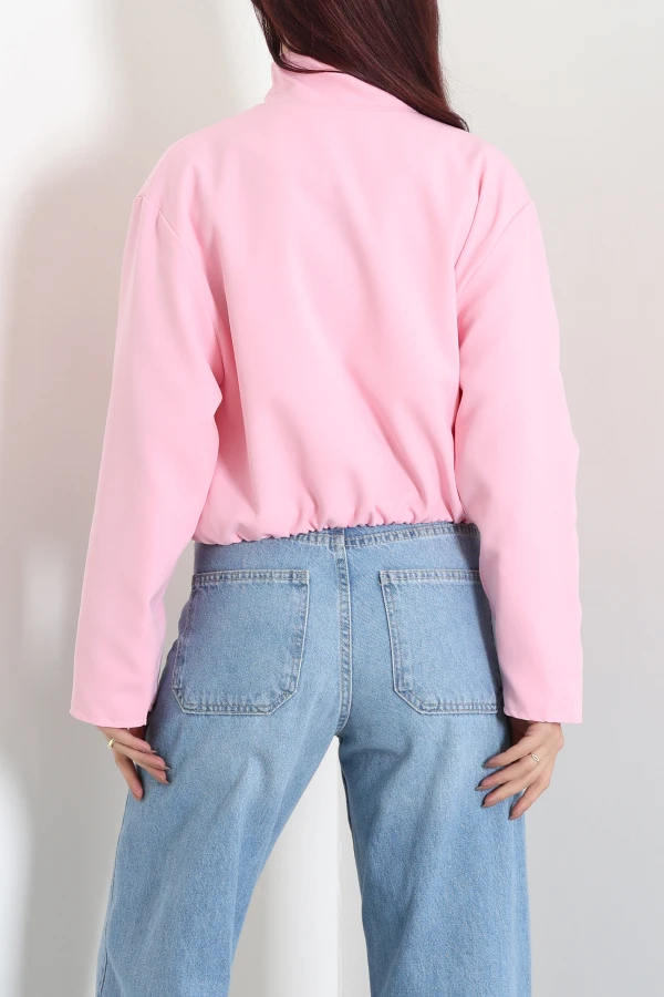 Atlas Kumaş Bomber Ceket Pembe 7
