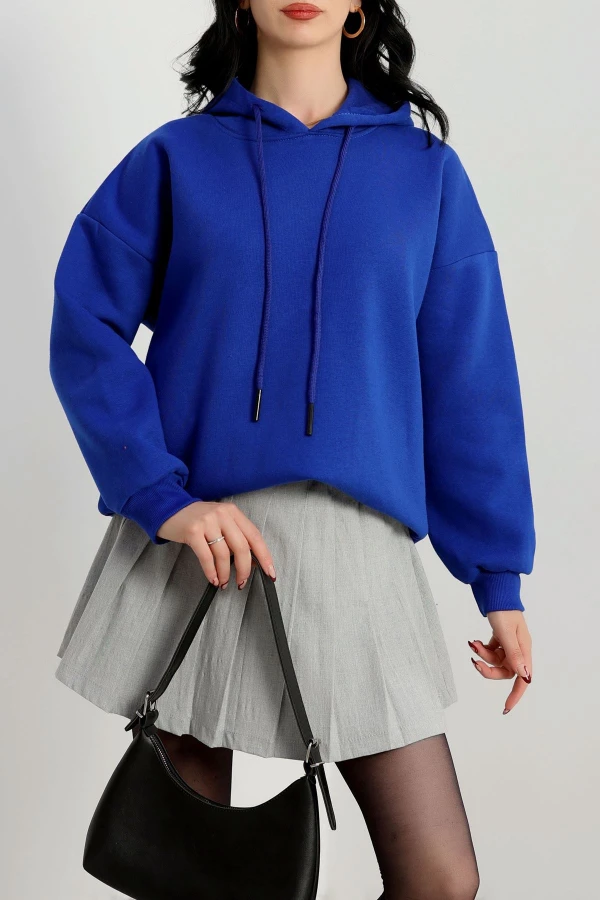 3 İplik Kapşonlu Sweat Saks