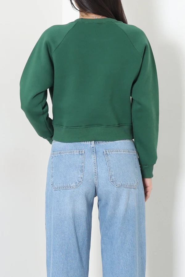 Bisiklet Yaka 3 İplik Sweat Koyuyeşil 8