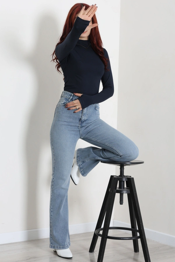 Kadın Koyu Lacivert Parmak Geçmeli Basic Body 2