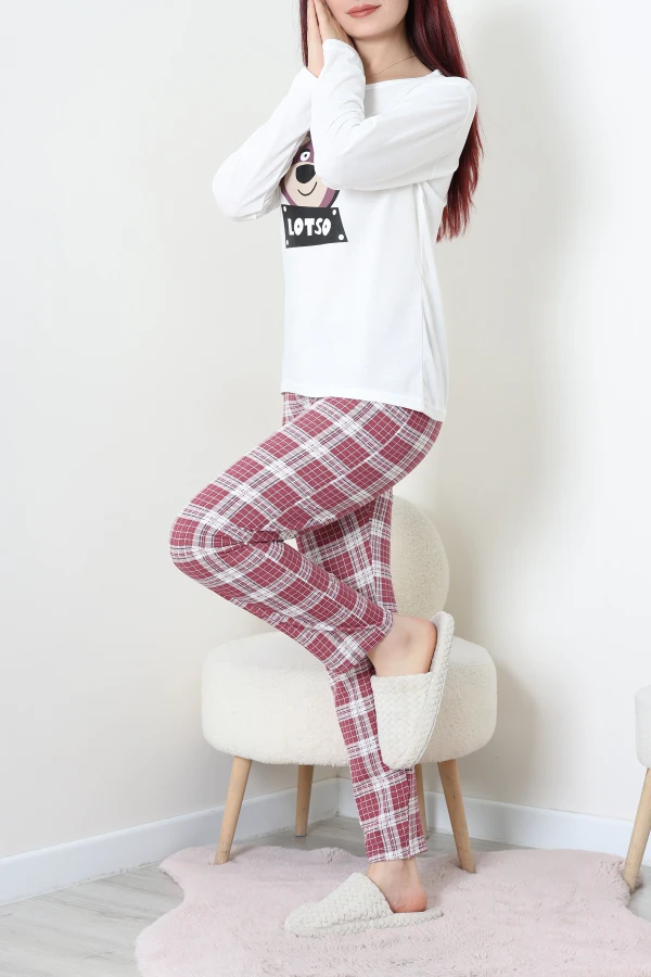 Süprem Baskılı Pijama Takımı Beyazekose 7