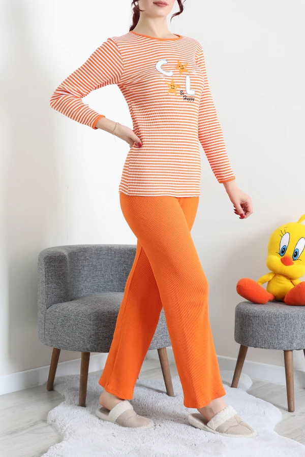 Kaşkorse Pijama Takımı Turuncu 5