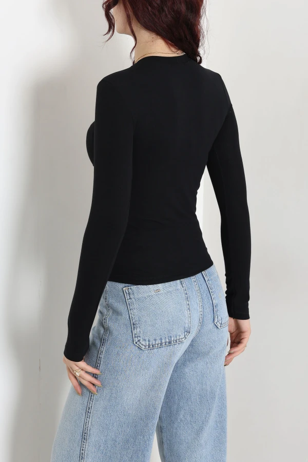 Penye Ribana Bisiklet Yaka Body Siyah 7