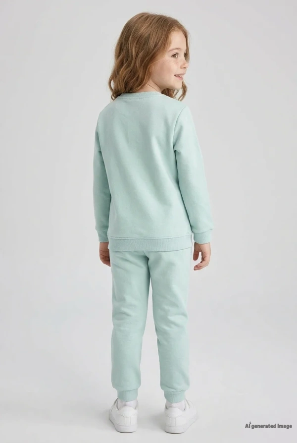 Çocuk Lacivert Bisiklet Yaka 3 İplik Takım Set 3