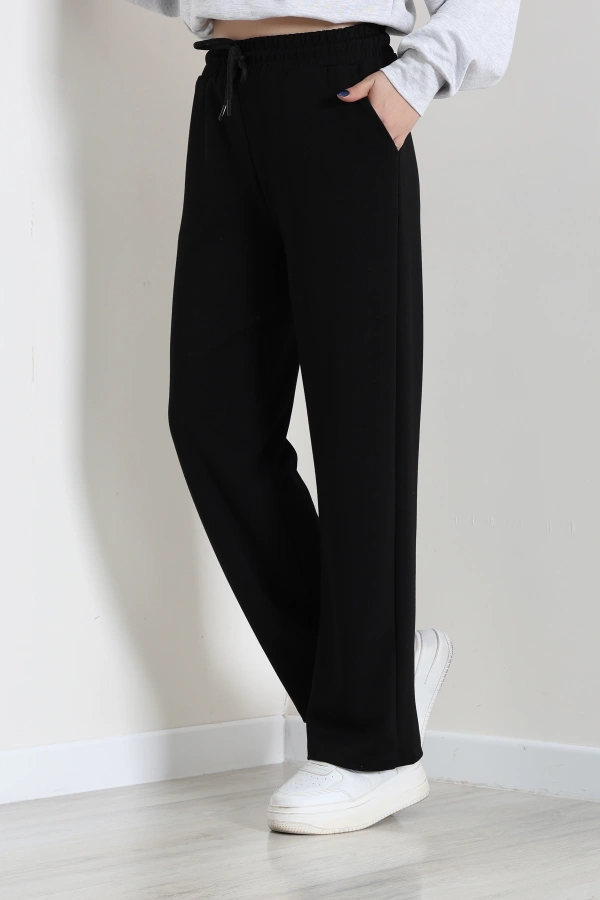 Kadın Siyah Modal Regular Fit Rahat Kesim Eşofman Altı